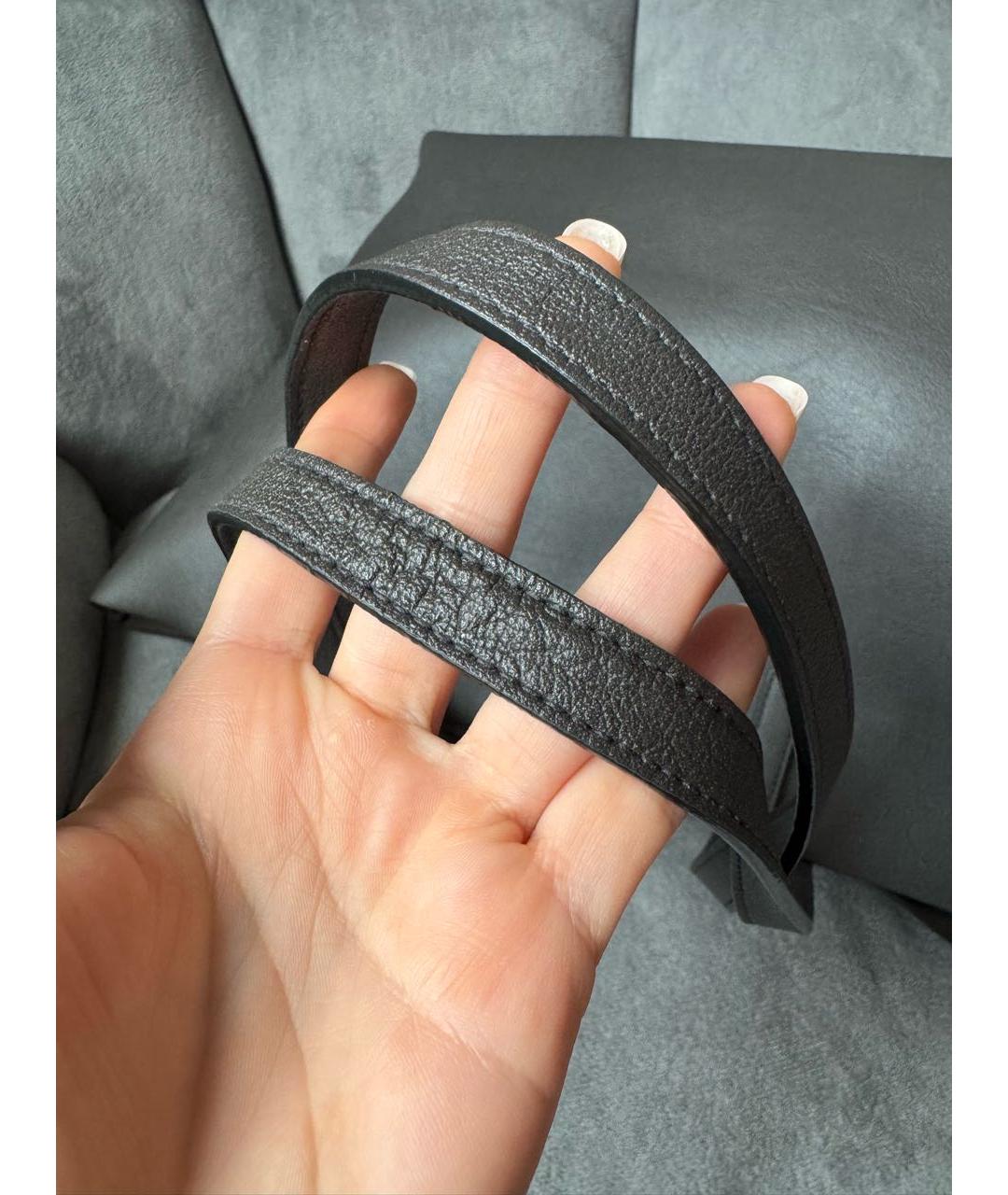 SAINT LAURENT Антрацитовая кожаная сумка тоут, фото 6