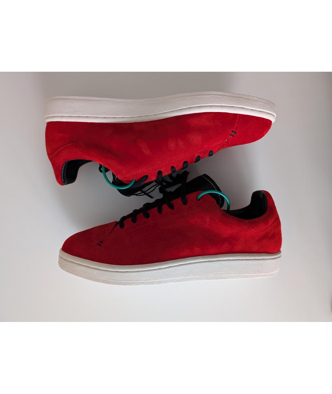 Y-3 Красные замшевые низкие кроссовки / кеды, фото 4