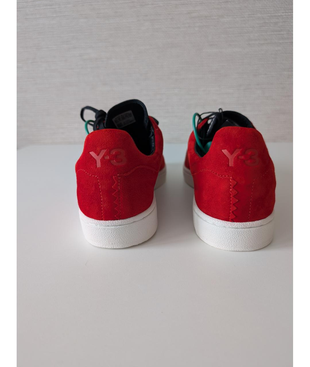 Y-3 Красные замшевые низкие кроссовки / кеды, фото 3
