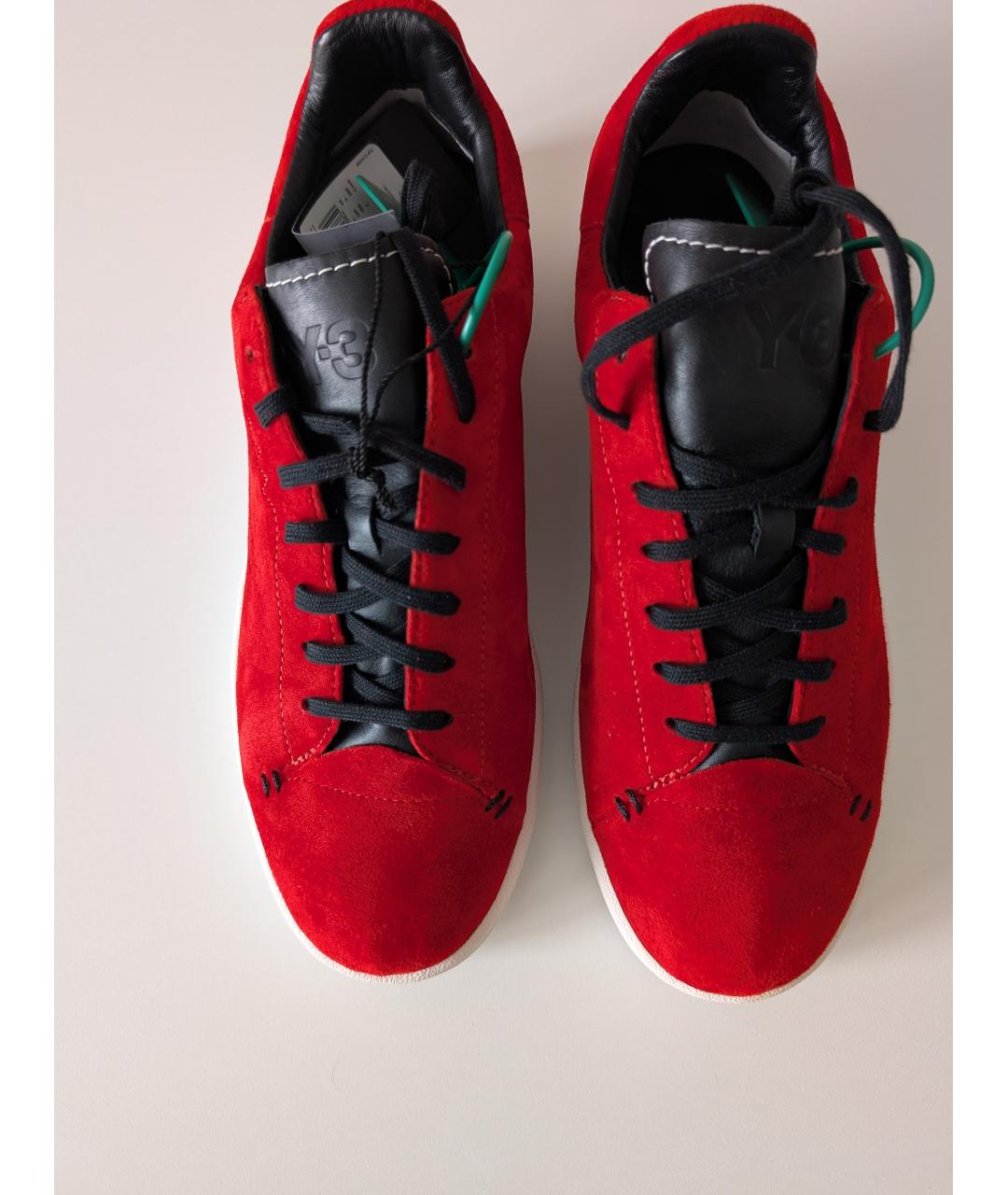 Y-3 Красные замшевые низкие кроссовки / кеды, фото 2