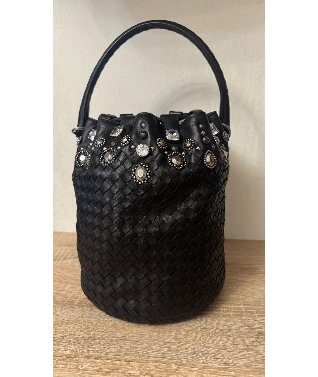 BOTTEGA VENETA Черная кожаная сумка тоут, фото 2