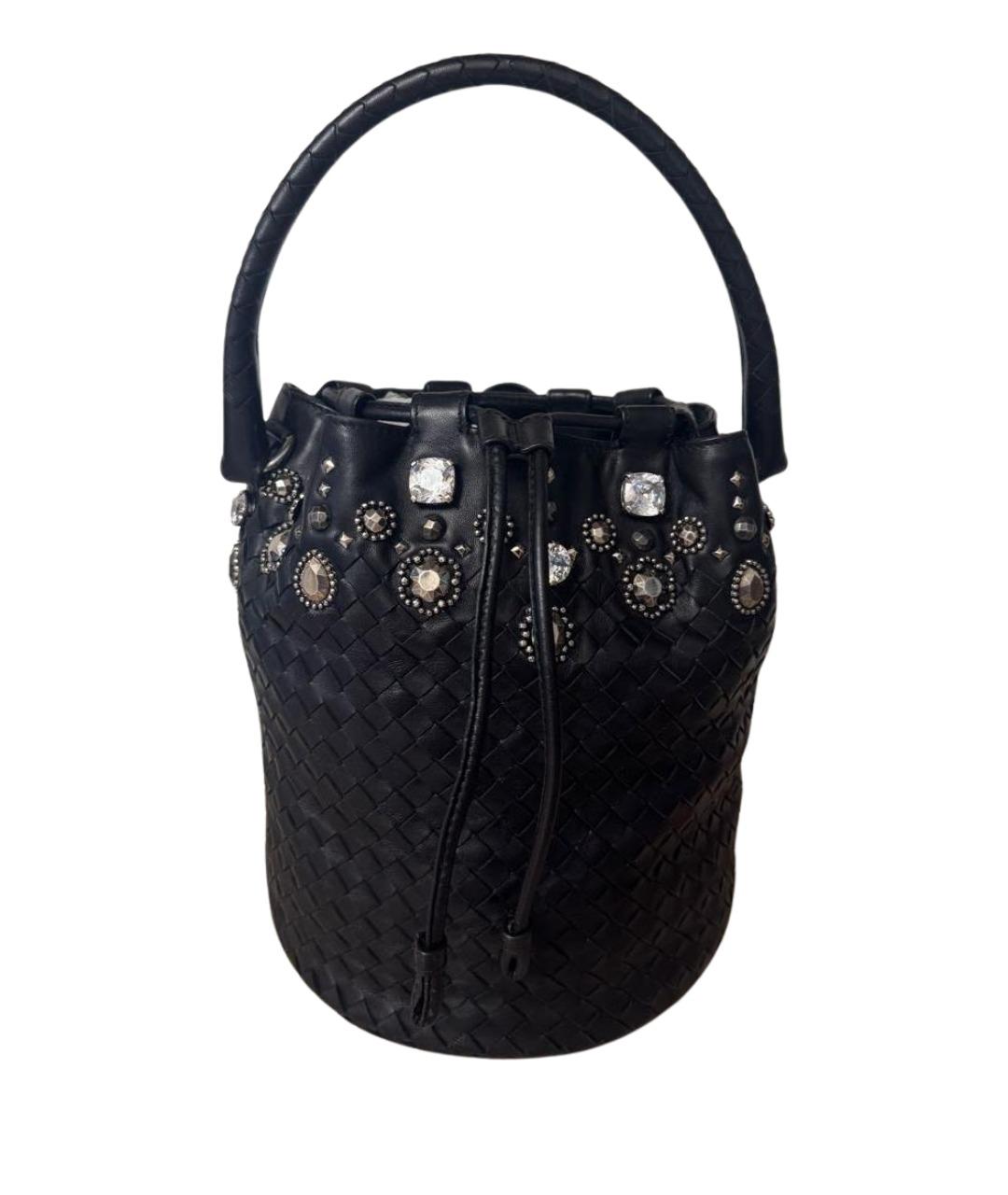 BOTTEGA VENETA Черная кожаная сумка тоут, фото 1