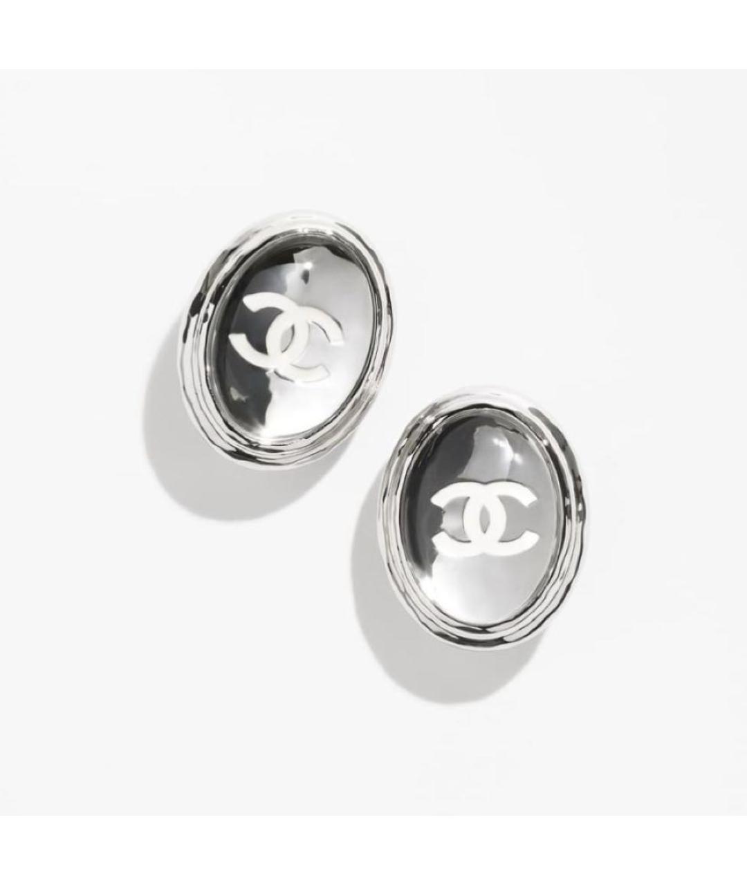 CHANEL Серебряные металлические серьги, фото 3