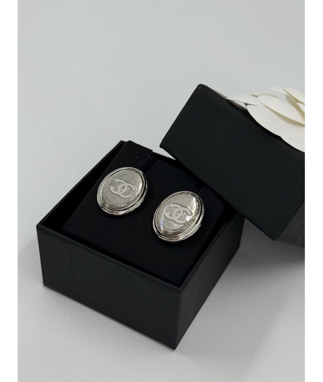 CHANEL Серебряные металлические серьги, фото 6
