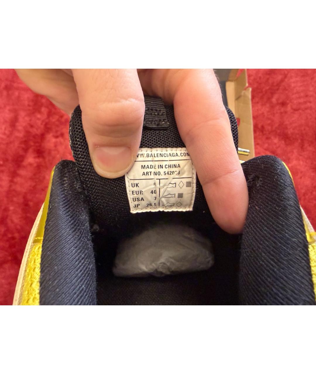 BALENCIAGA Желтые текстильные кроссовки, фото 6