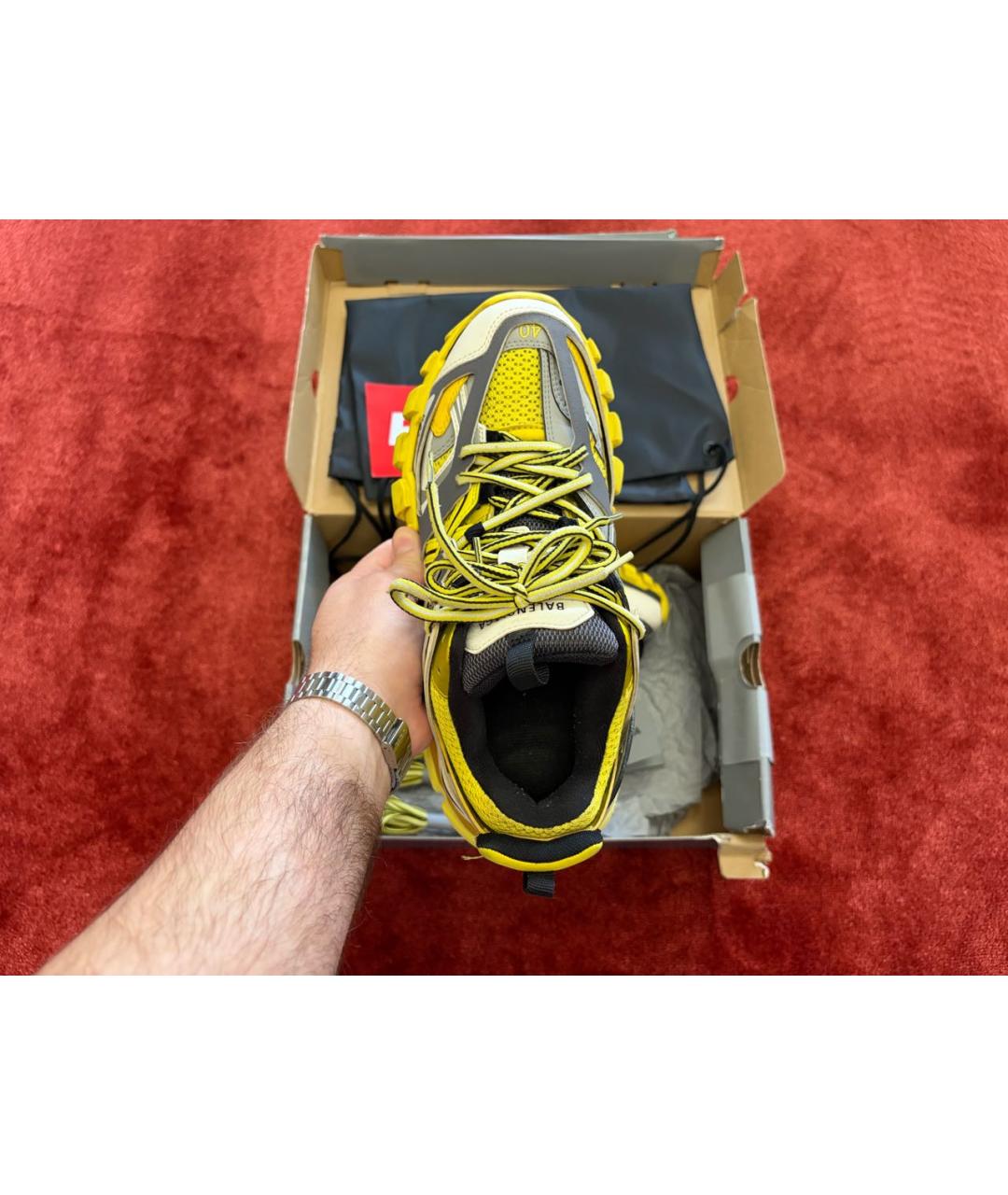 BALENCIAGA Желтые текстильные кроссовки, фото 3