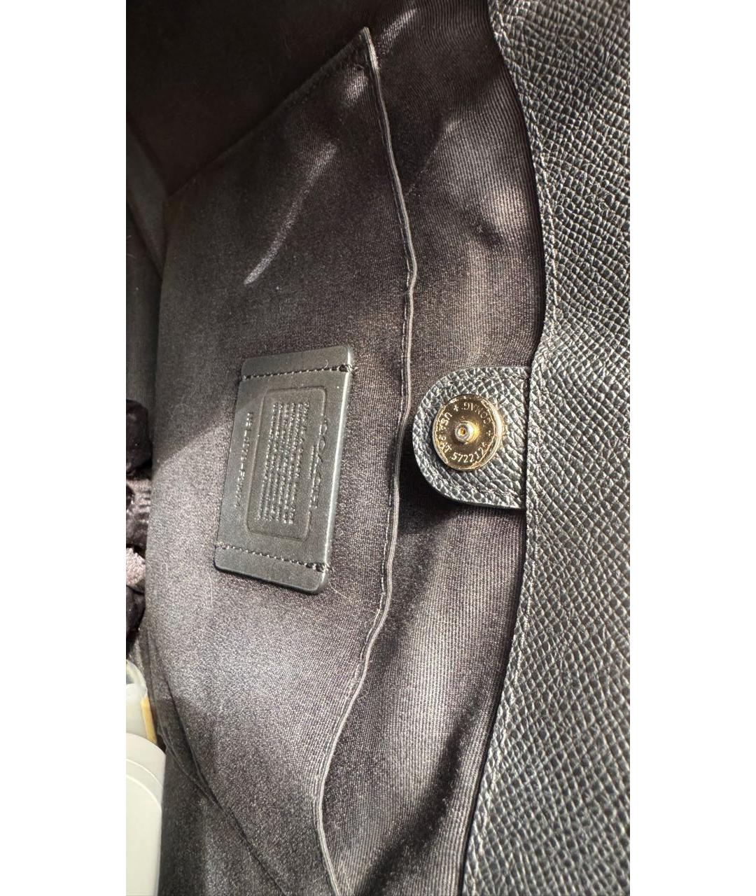 COACH Черная кожаная сумка с короткими ручками, фото 7