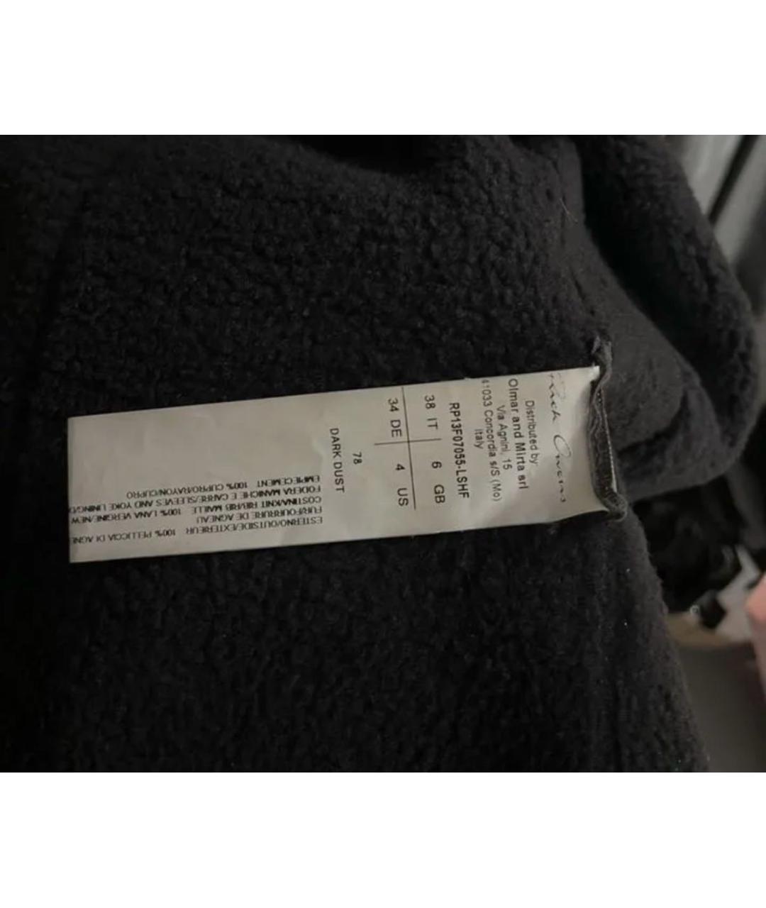 RICK OWENS Серая кожаная дубленка, фото 3