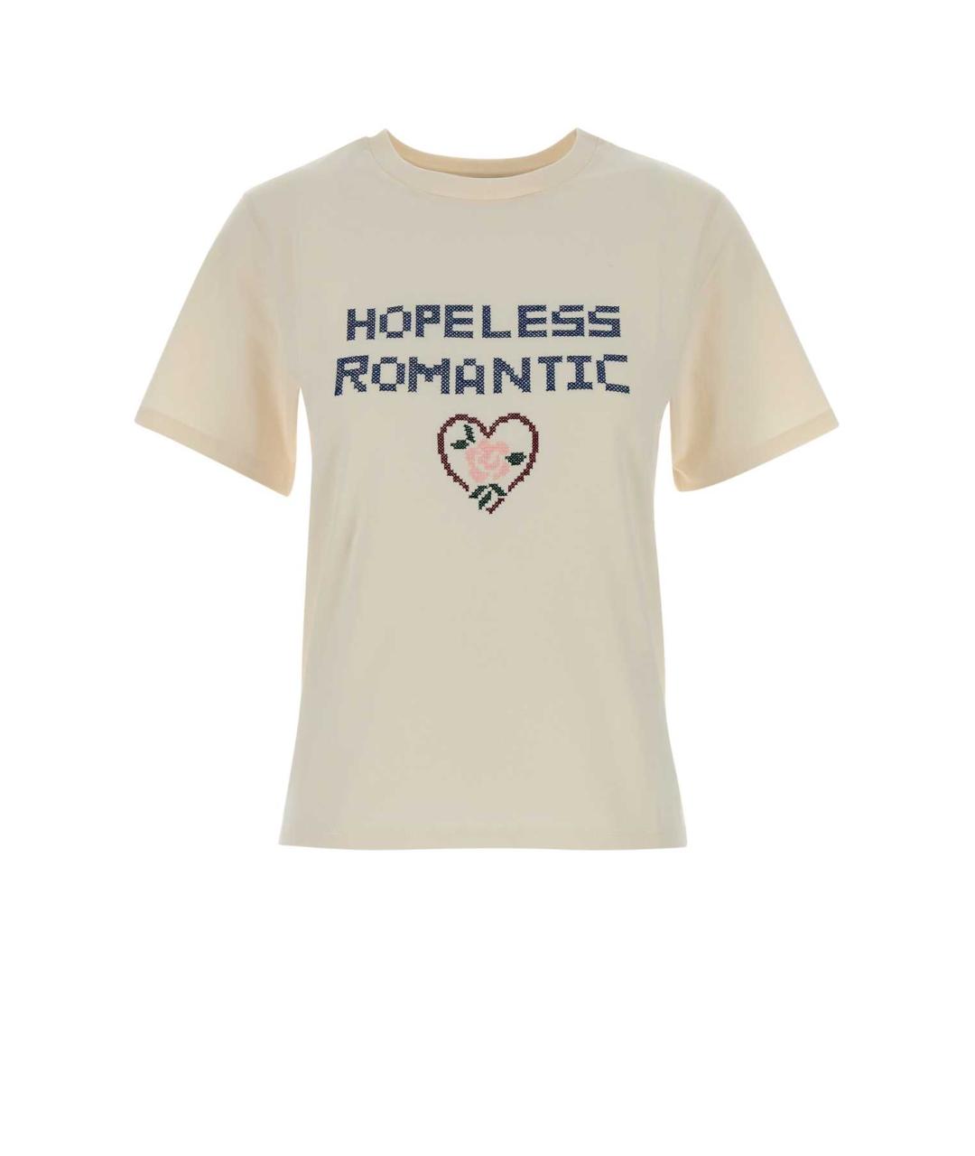 WEEKEND MAX MARA Бежевая хлопковая футболка, фото 1