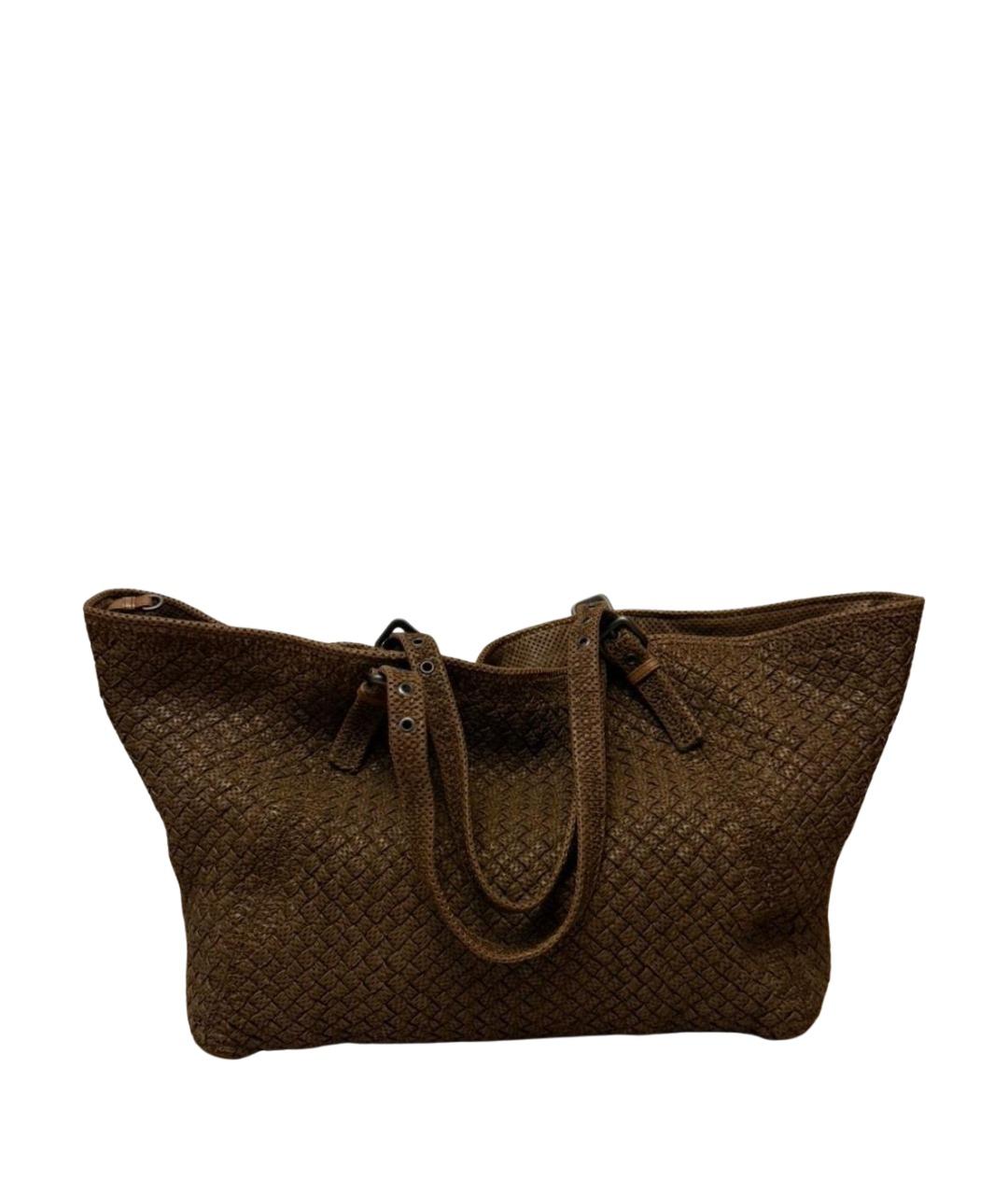BOTTEGA VENETA Коричневая кожаная сумка тоут, фото 1