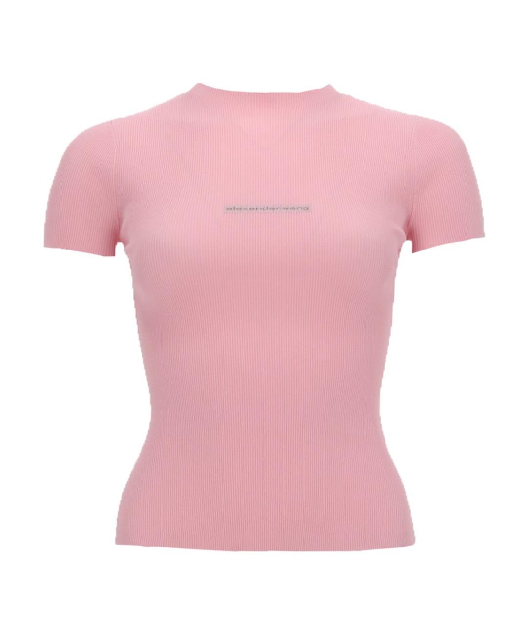 ALEXANDER WANG Розовая полиамидовая футболка, фото 1