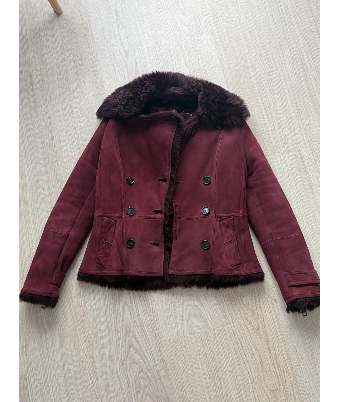 BURBERRY Бордовая замшевая дубленка, фото 7