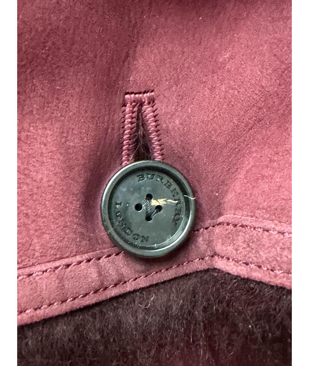 BURBERRY Бордовая замшевая дубленка, фото 6