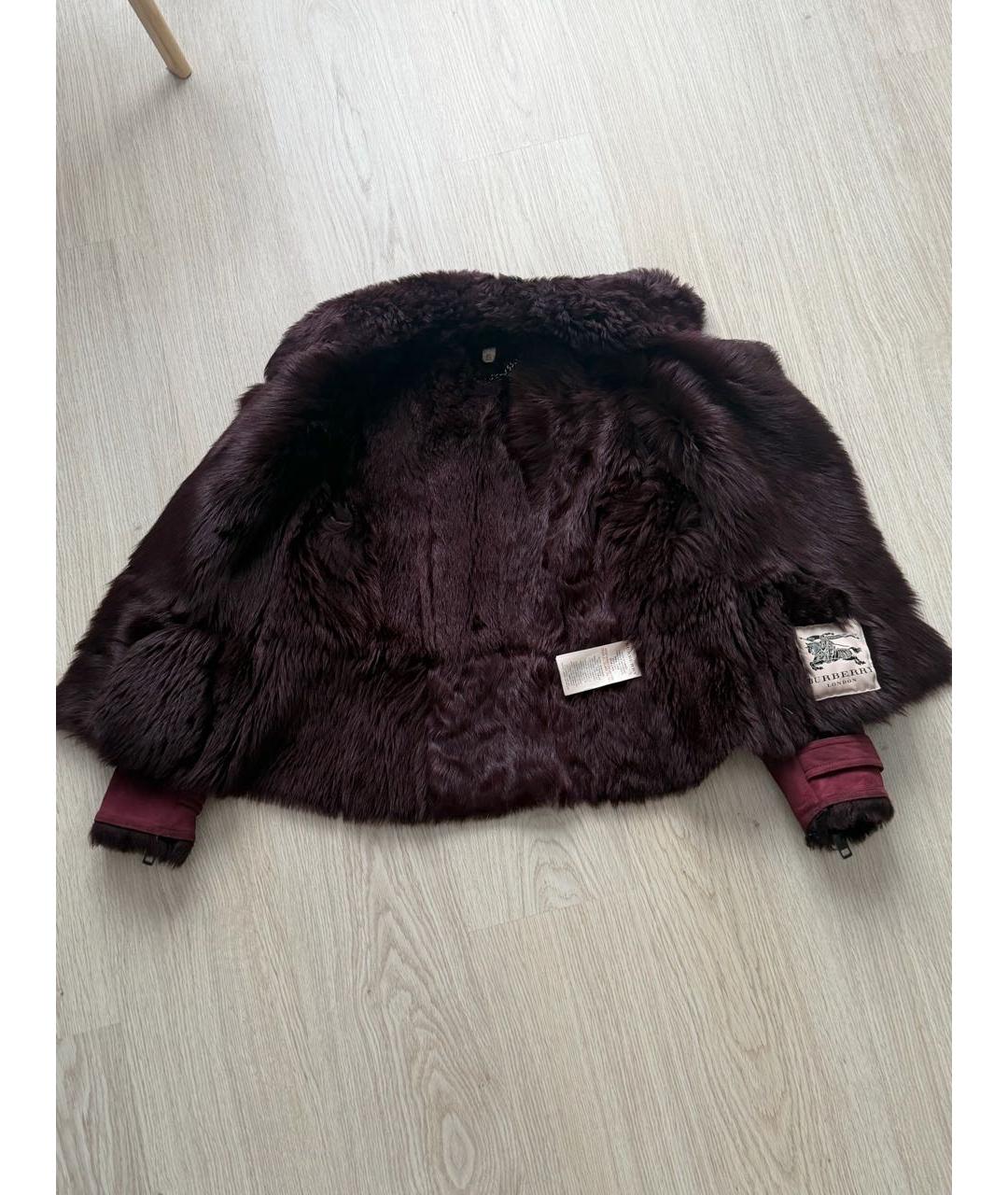 BURBERRY Бордовая замшевая дубленка, фото 3