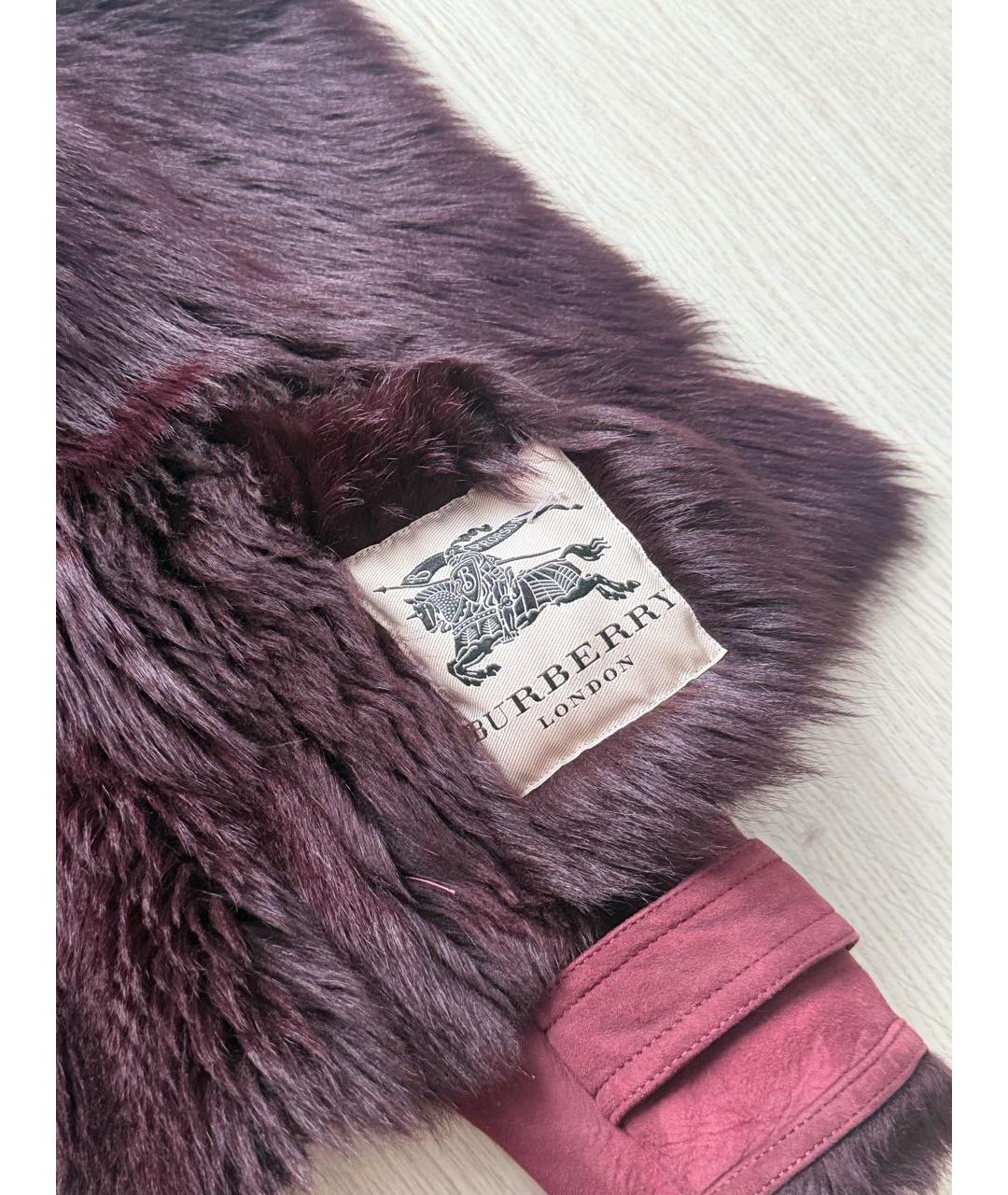BURBERRY Бордовая замшевая дубленка, фото 4