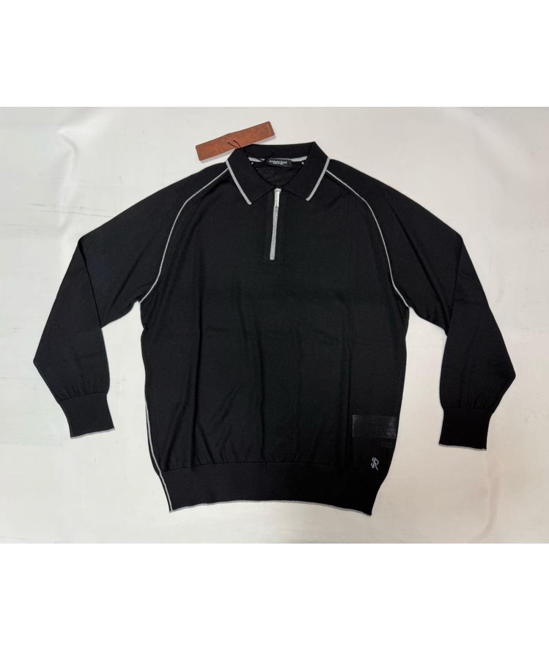 STEFANO RICCI Черное поло с длинным рукавом, фото 9