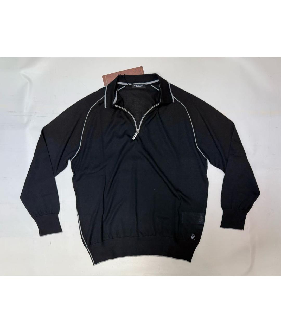 STEFANO RICCI Черное поло с длинным рукавом, фото 2