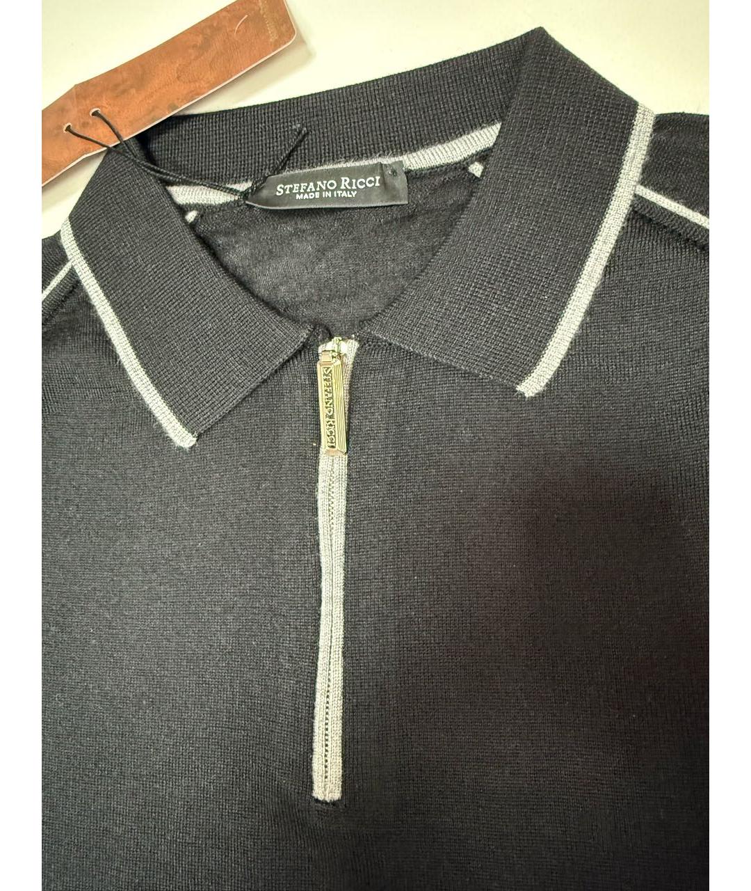 STEFANO RICCI Черное поло с длинным рукавом, фото 5