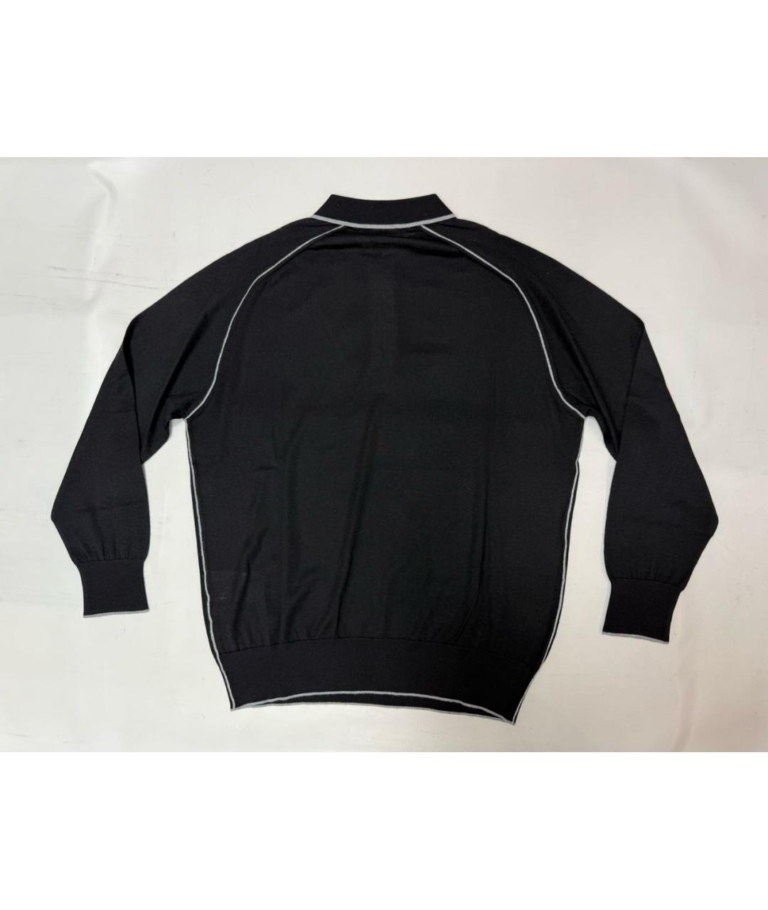 STEFANO RICCI Черное поло с длинным рукавом, фото 3