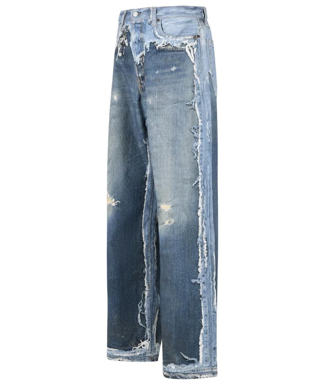 ACNE STUDIOS Синие хлопковые прямые джинсы, фото 3