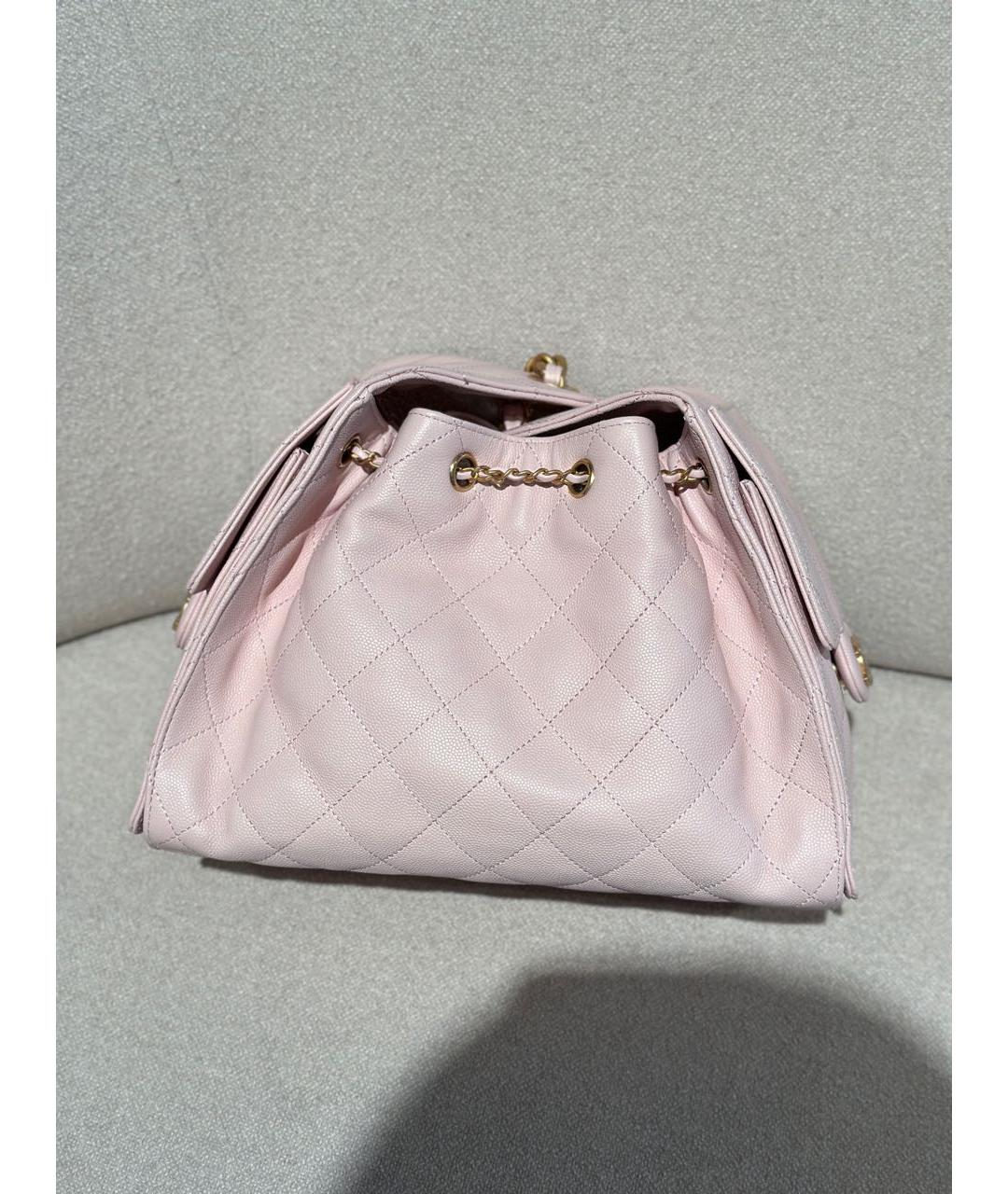 CHANEL Розовая кожаная сумка через плечо, фото 4
