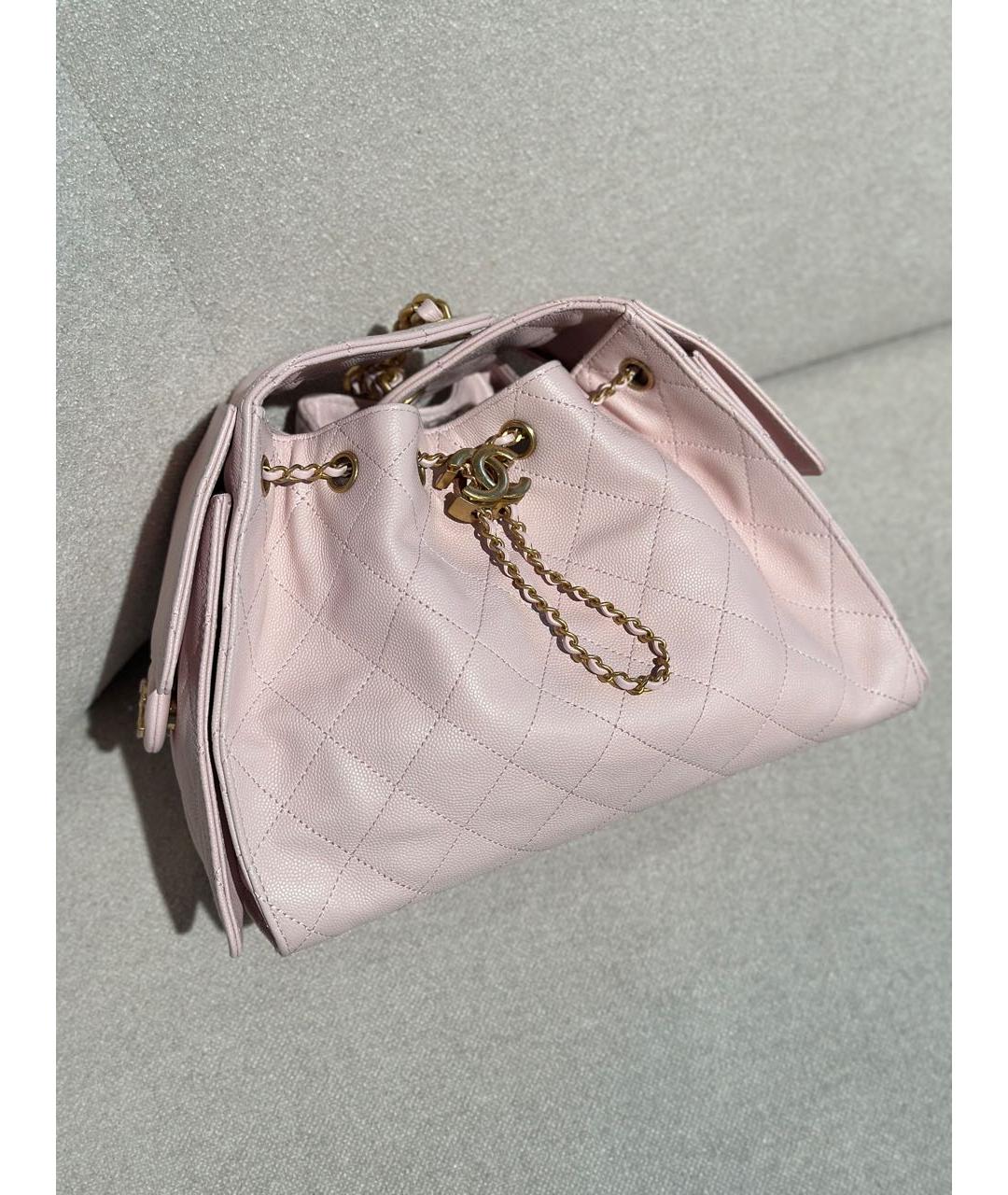 CHANEL Розовая кожаная сумка через плечо, фото 2