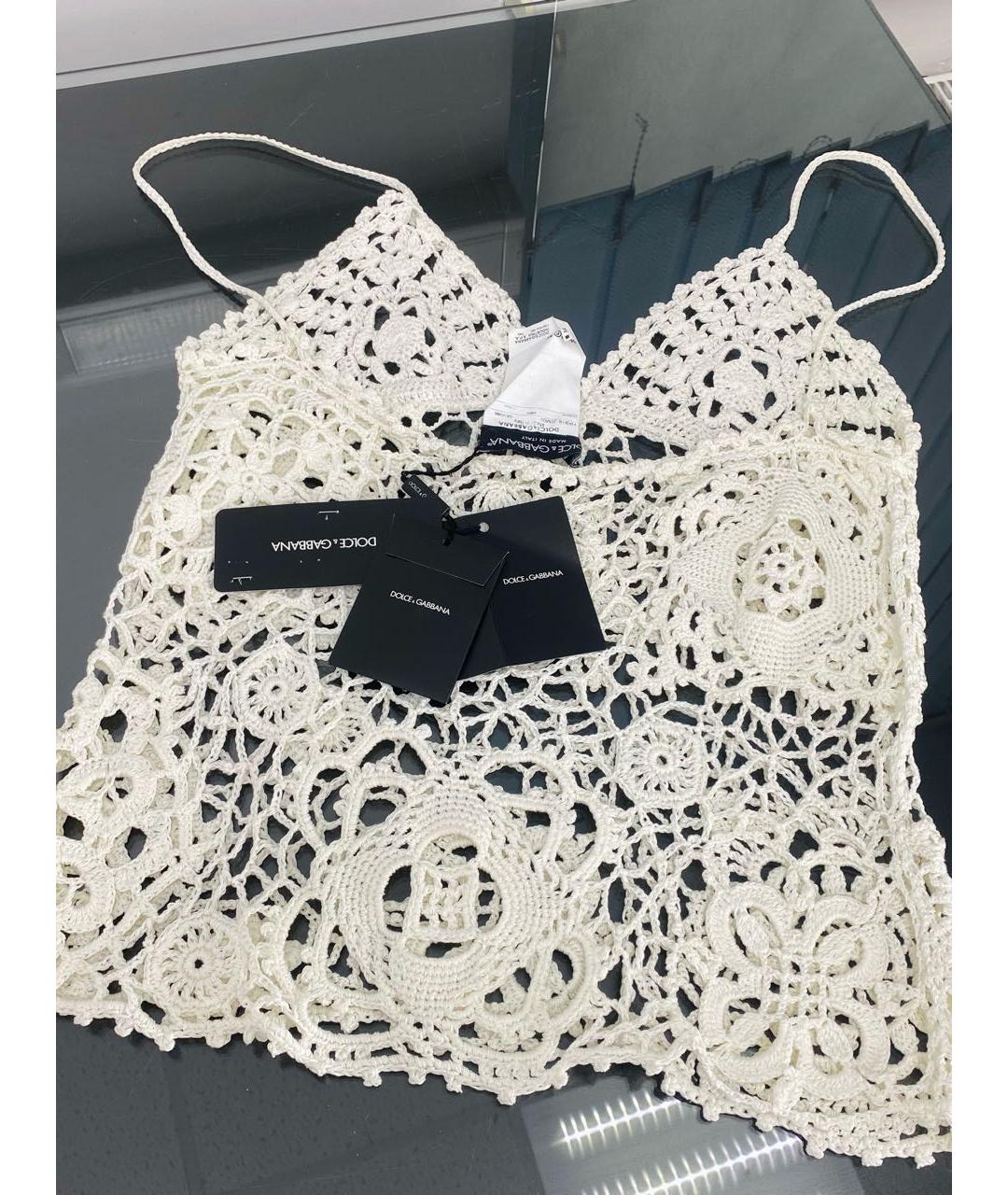 DOLCE&GABBANA Белая хлопковая майка, фото 3