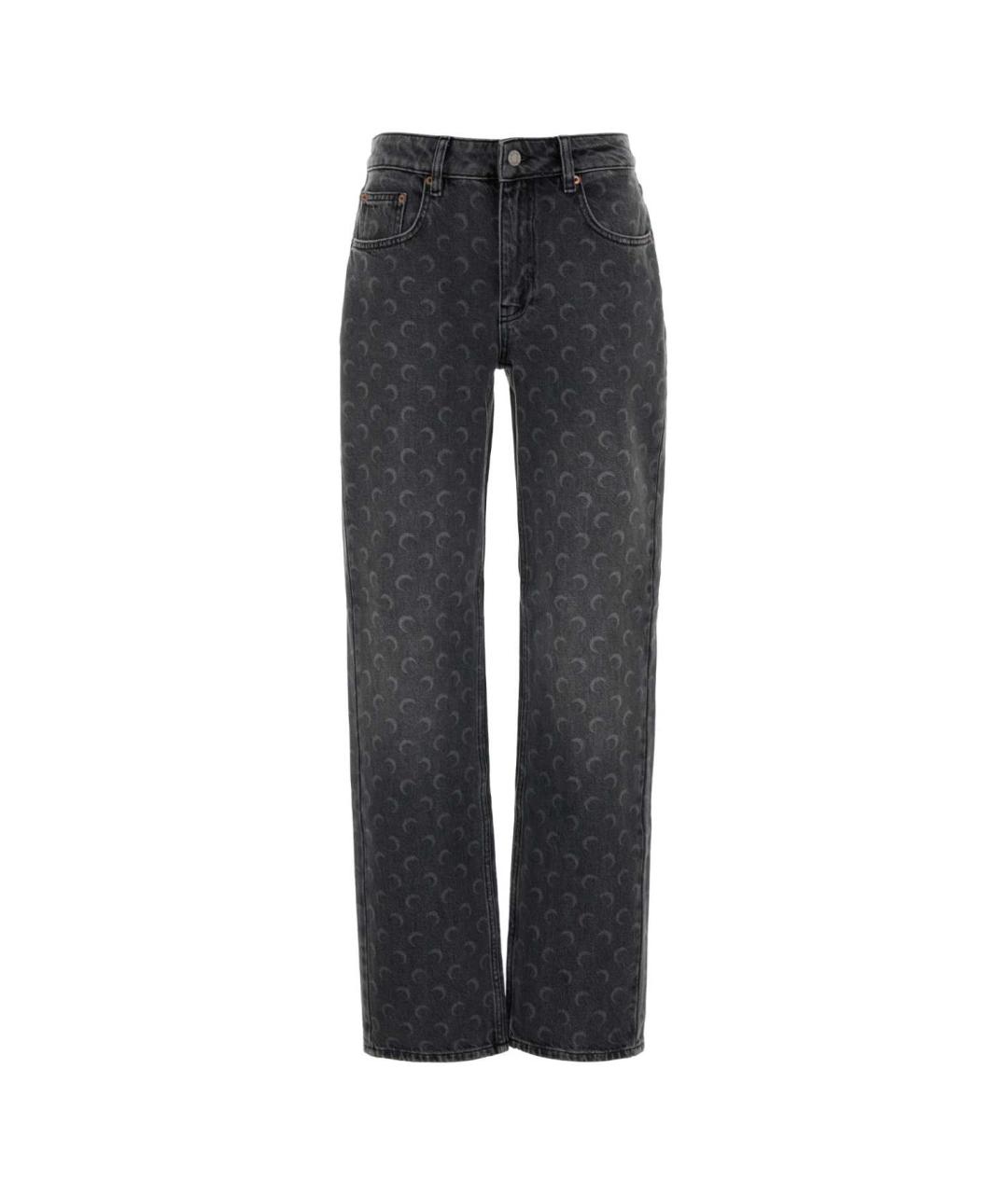 MARINE SERRE Черные хлопковые прямые джинсы, фото 1