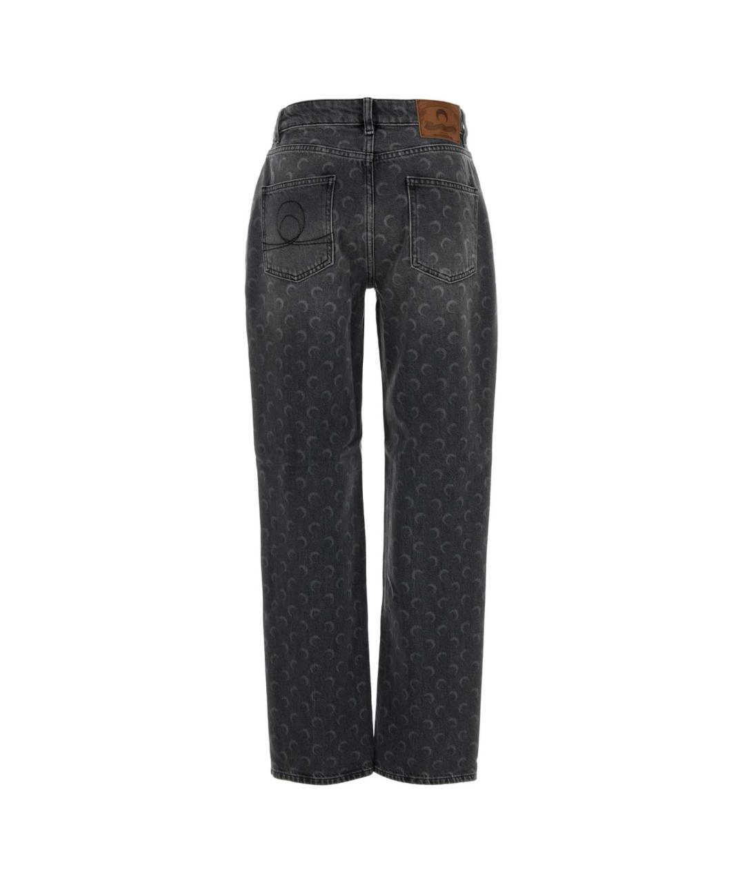 MARINE SERRE Черные хлопковые прямые джинсы, фото 2