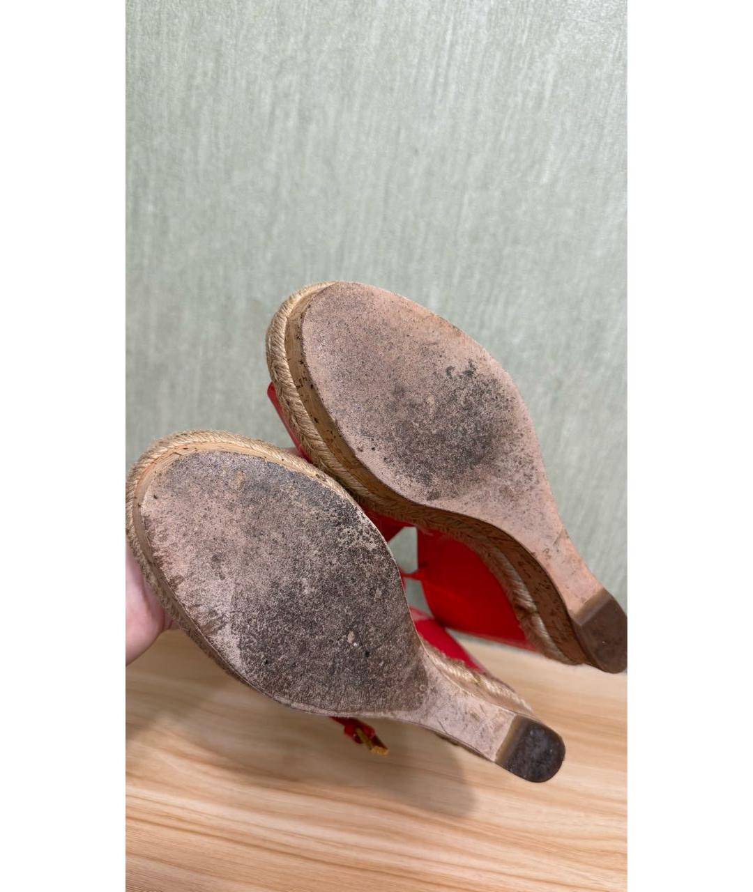 GUCCI Коралловые эспадрильи из лакированной кожи, фото 7