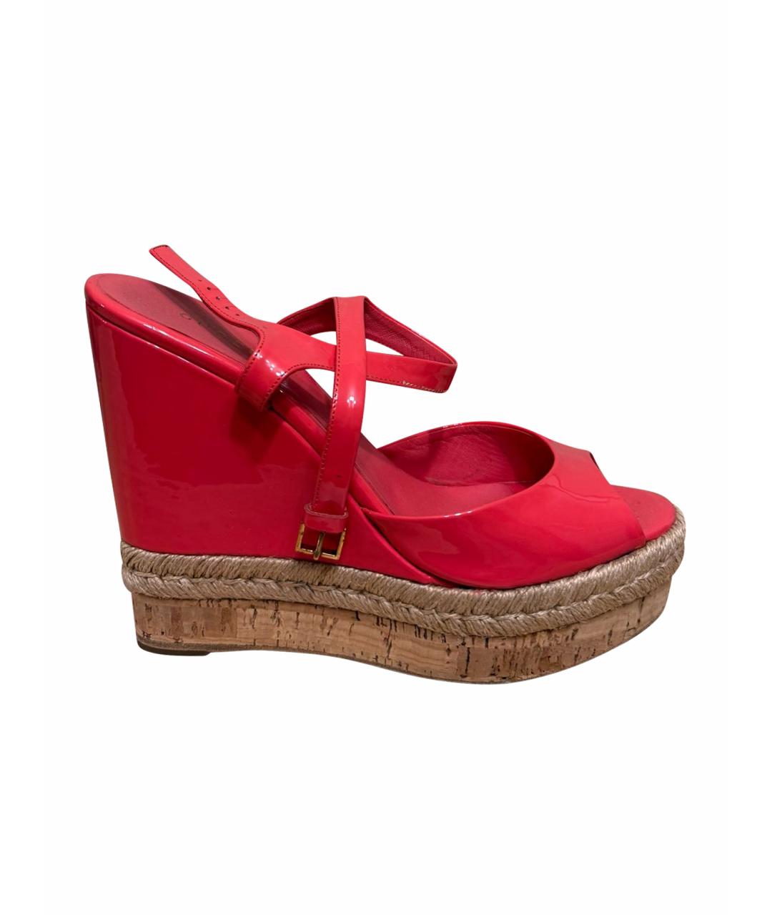 GUCCI Коралловые эспадрильи из лакированной кожи, фото 8