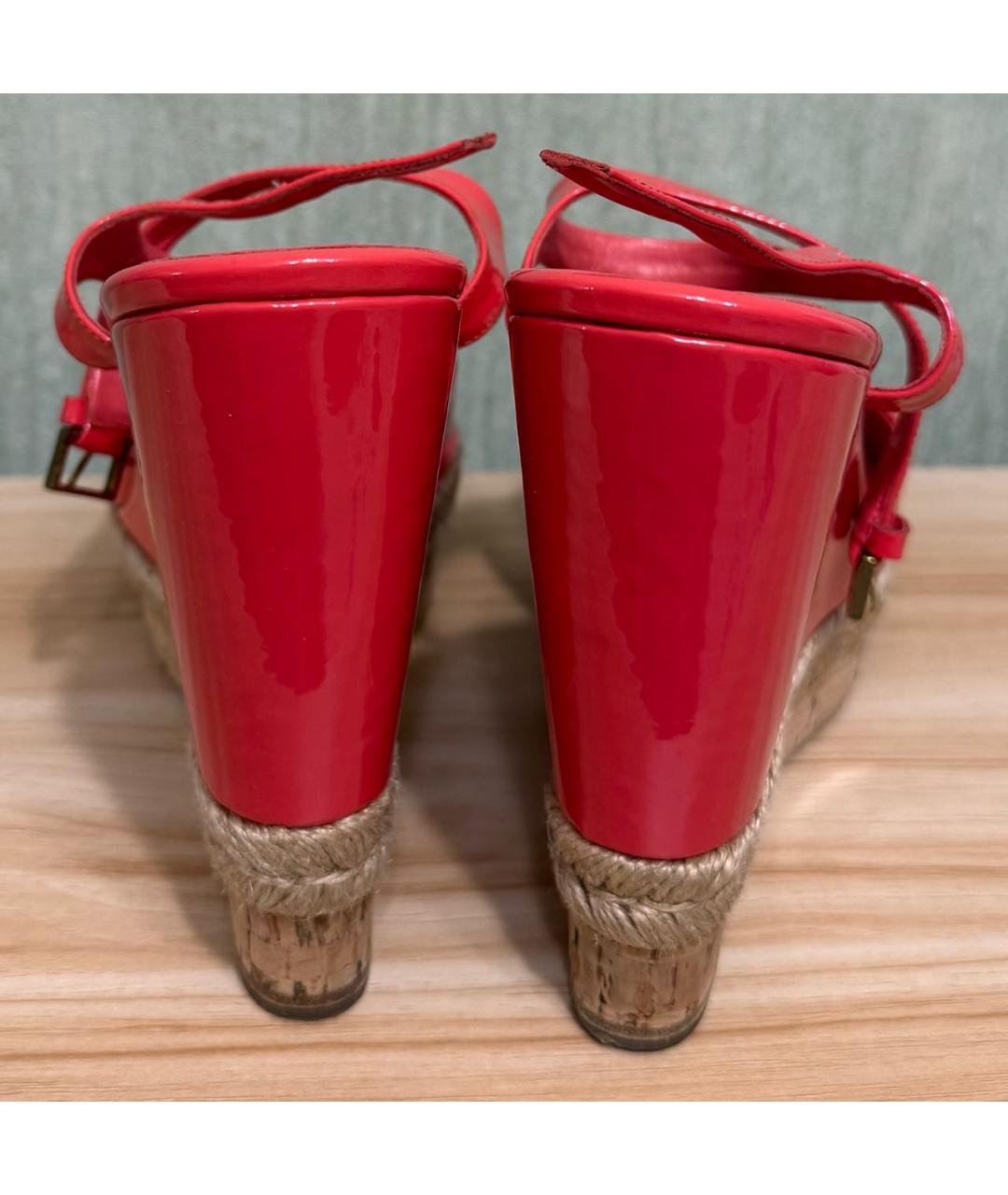 GUCCI Коралловые эспадрильи из лакированной кожи, фото 4