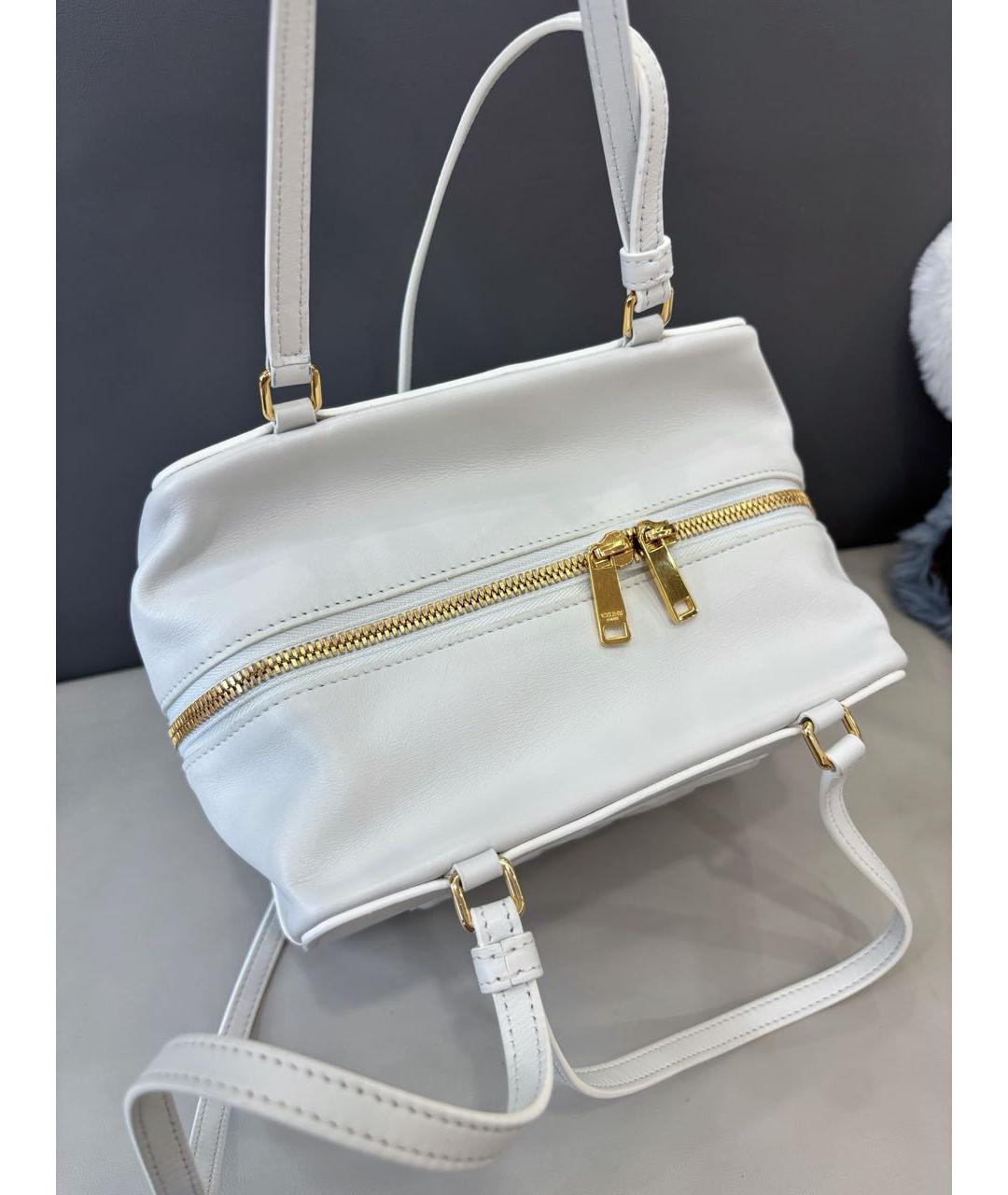 CELINE Белая кожаная сумка через плечо, фото 5