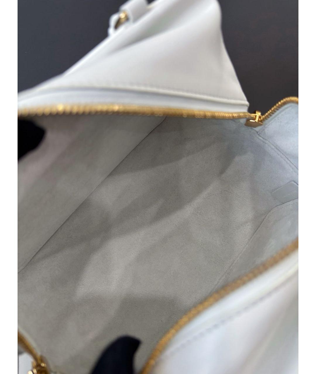 CELINE Белая кожаная сумка через плечо, фото 6