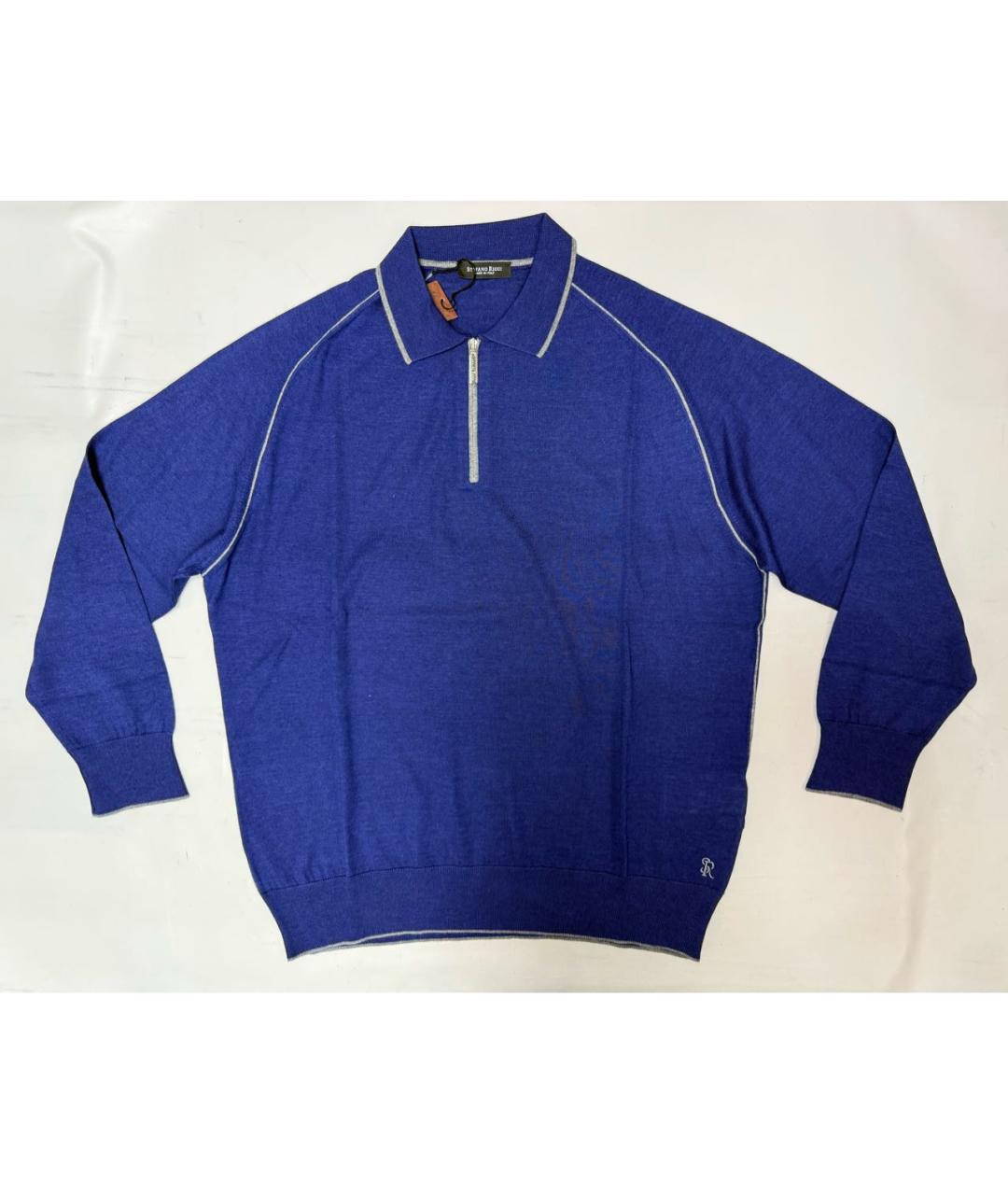 STEFANO RICCI Синее поло с длинным рукавом, фото 9