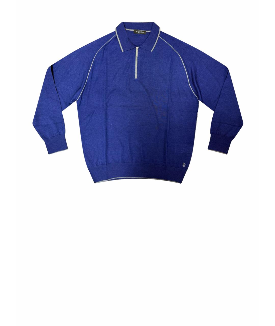 STEFANO RICCI Синее поло с длинным рукавом, фото 1