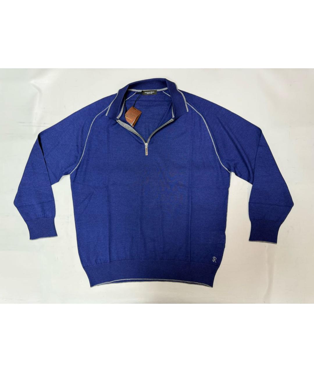 STEFANO RICCI Синее поло с длинным рукавом, фото 2