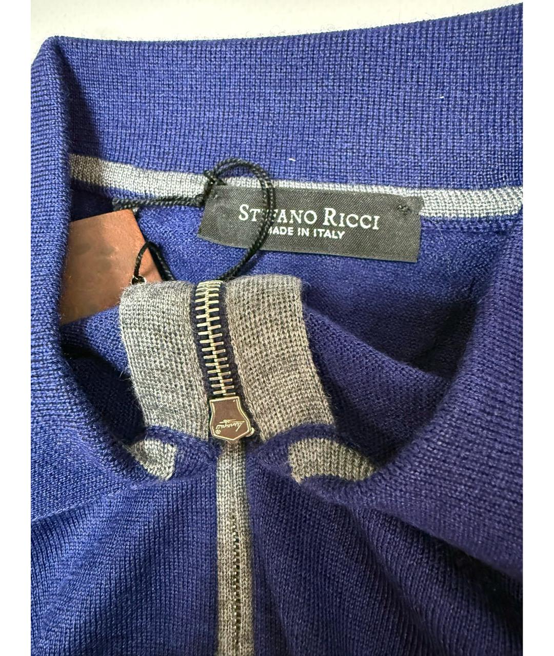 STEFANO RICCI Синее поло с длинным рукавом, фото 6