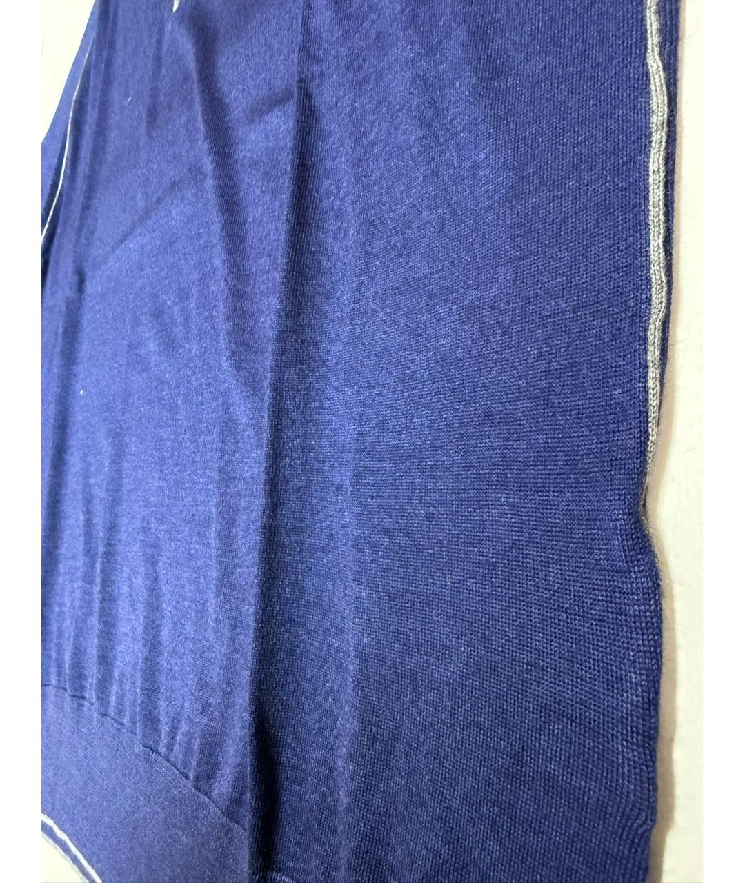 STEFANO RICCI Синее поло с длинным рукавом, фото 5