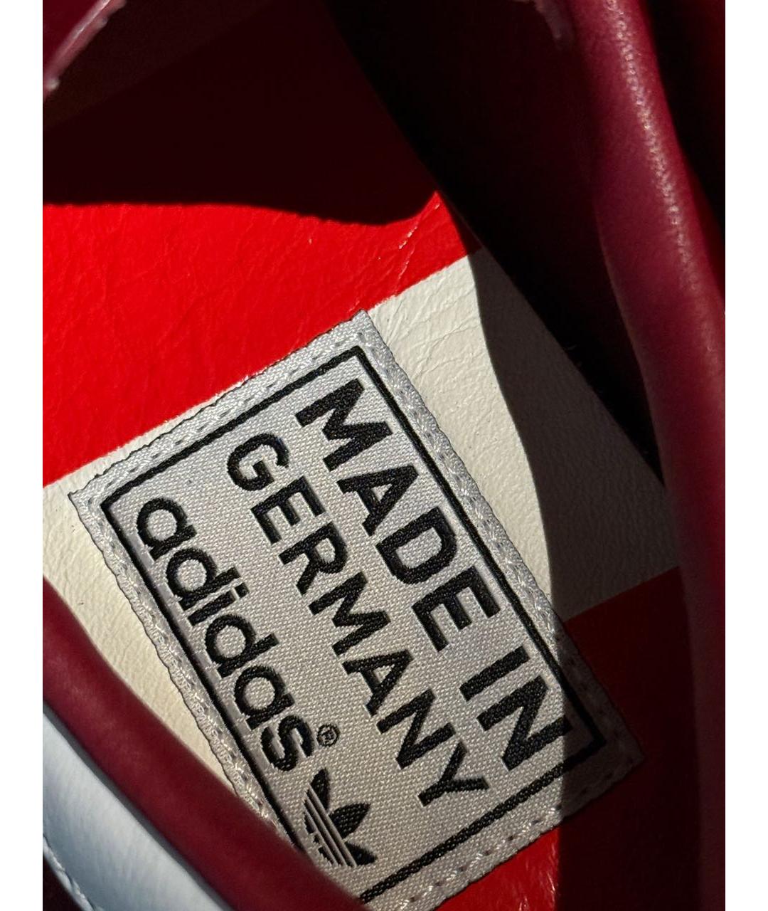 ADIDAS Бордовые кожаные низкие кроссовки / кеды, фото 6