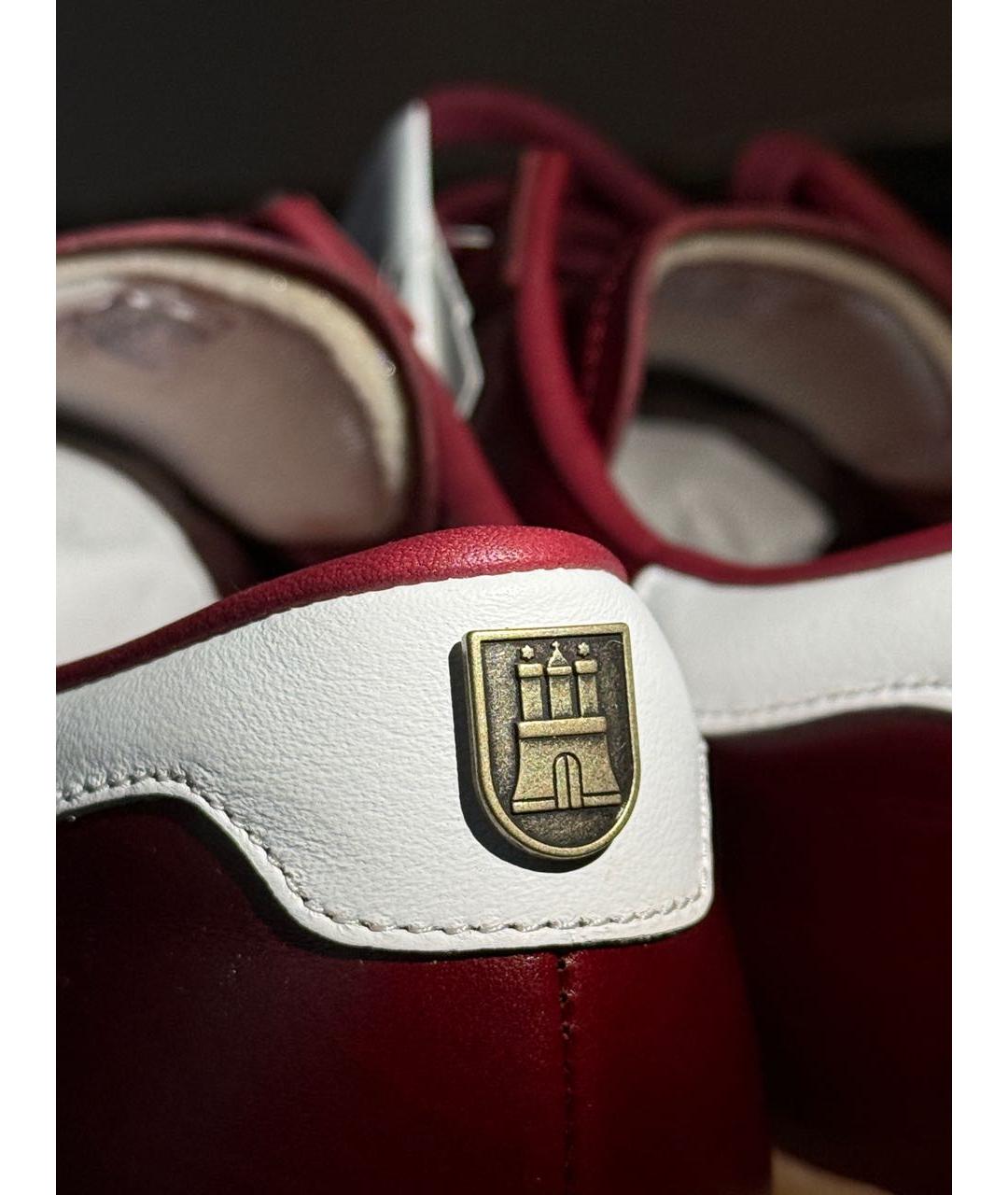 ADIDAS Бордовые кожаные низкие кроссовки / кеды, фото 5