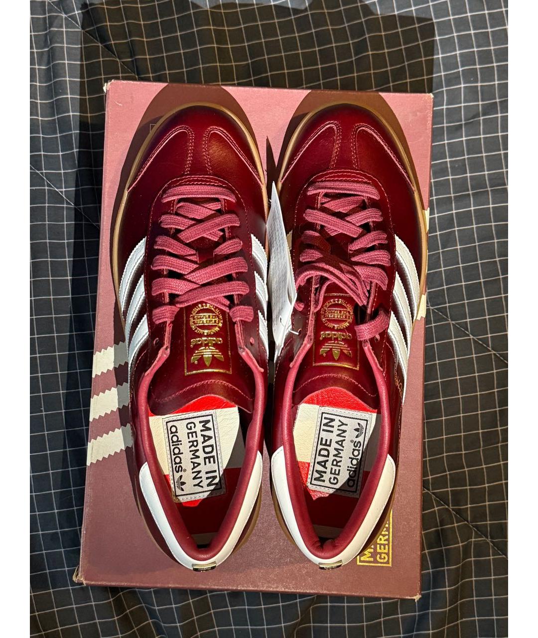 ADIDAS Бордовые кожаные низкие кроссовки / кеды, фото 3