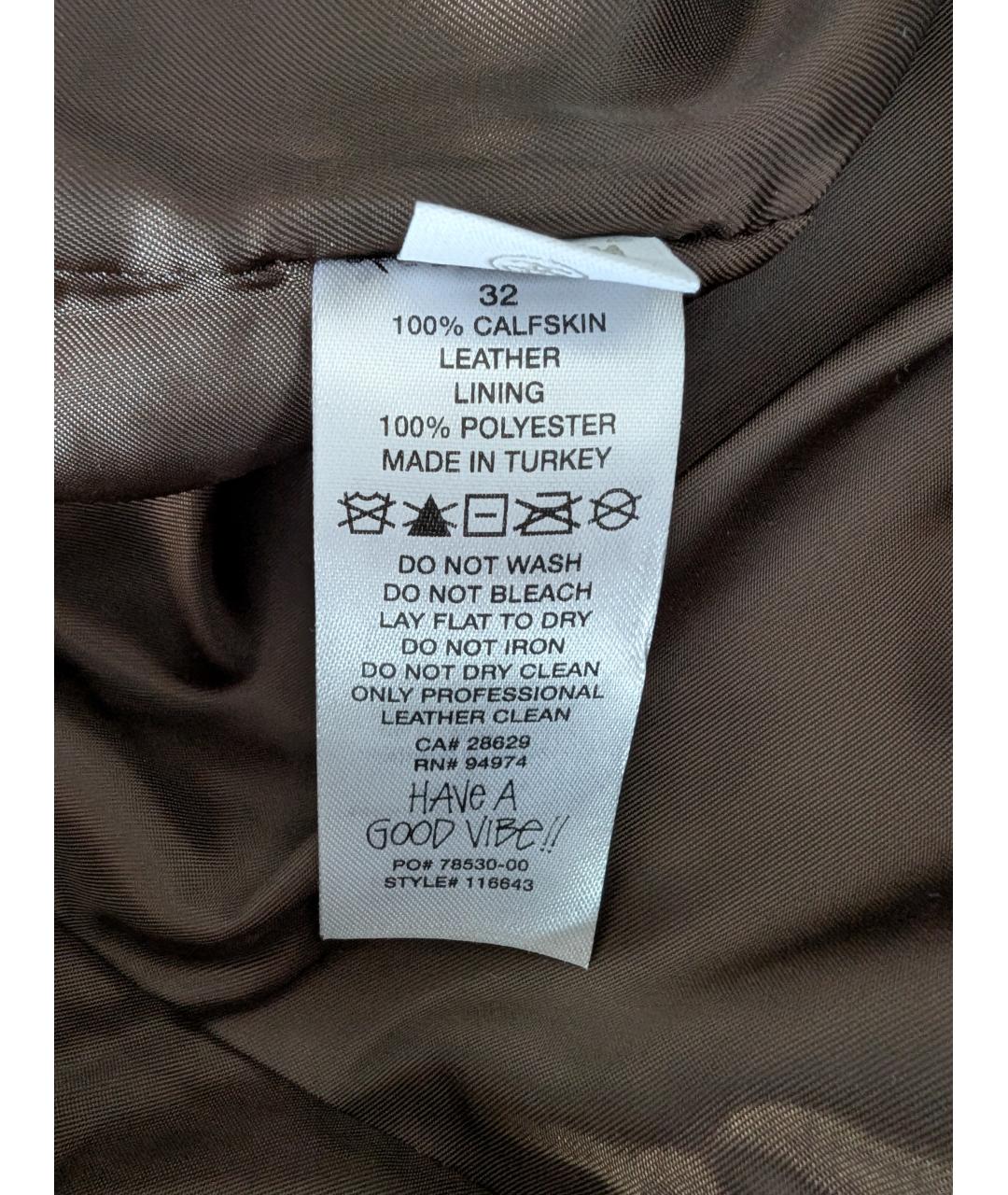 STUSSY Коричневые кожаные повседневные брюки, фото 7