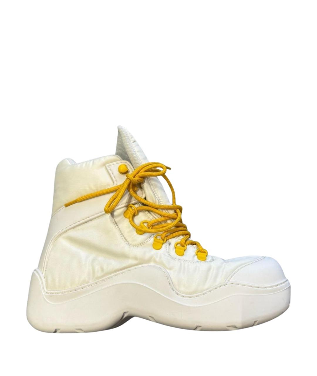 BOTTEGA VENETA Белые текстильные ботинки, фото 1