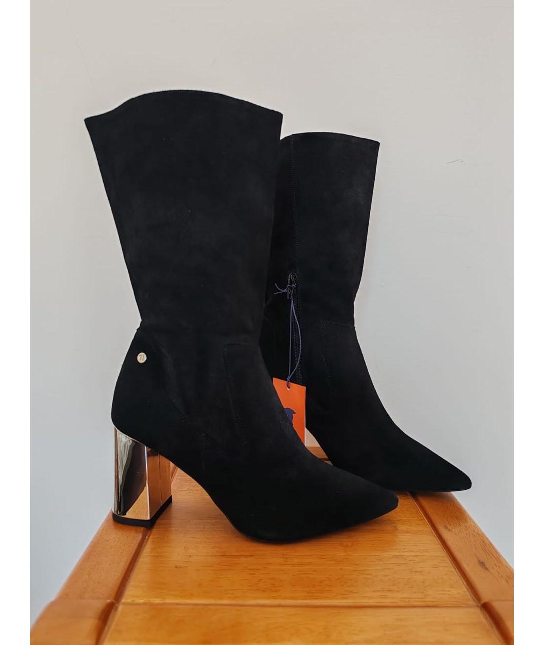 TRUSSARDI Черные замшевые полусапоги, фото 5