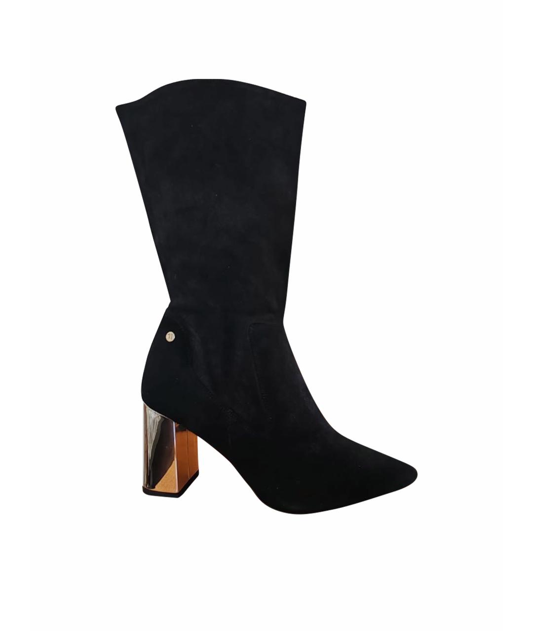 TRUSSARDI Черные замшевые полусапоги, фото 1