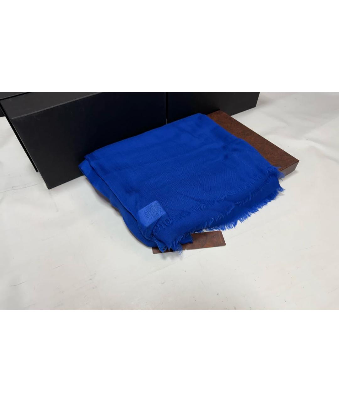 STEFANO RICCI Синий кашемировый шарф, фото 2