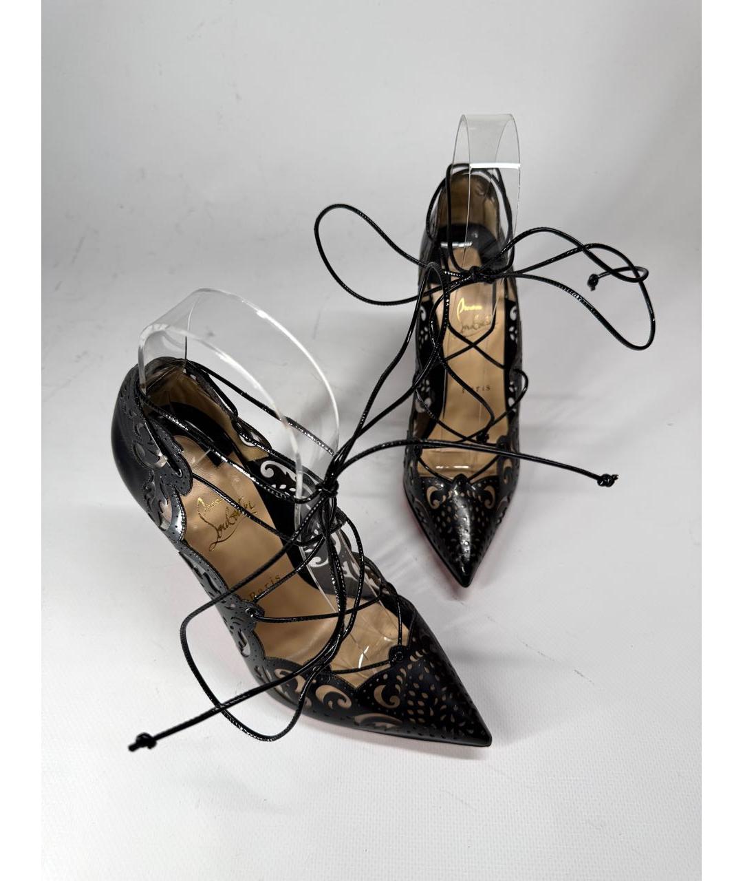 CHRISTIAN LOUBOUTIN Черные кожаные туфли, фото 4