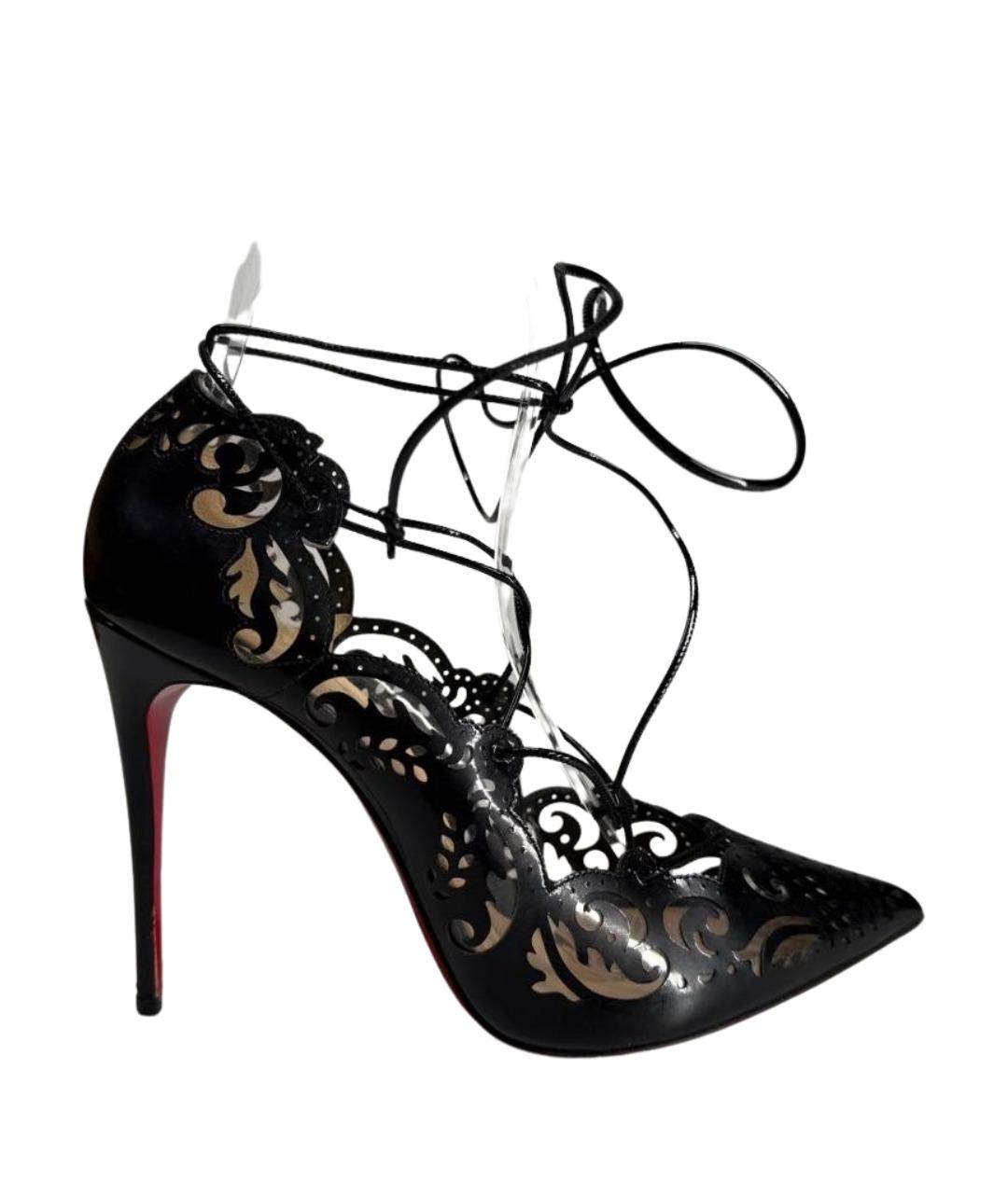 CHRISTIAN LOUBOUTIN Черные кожаные туфли, фото 1