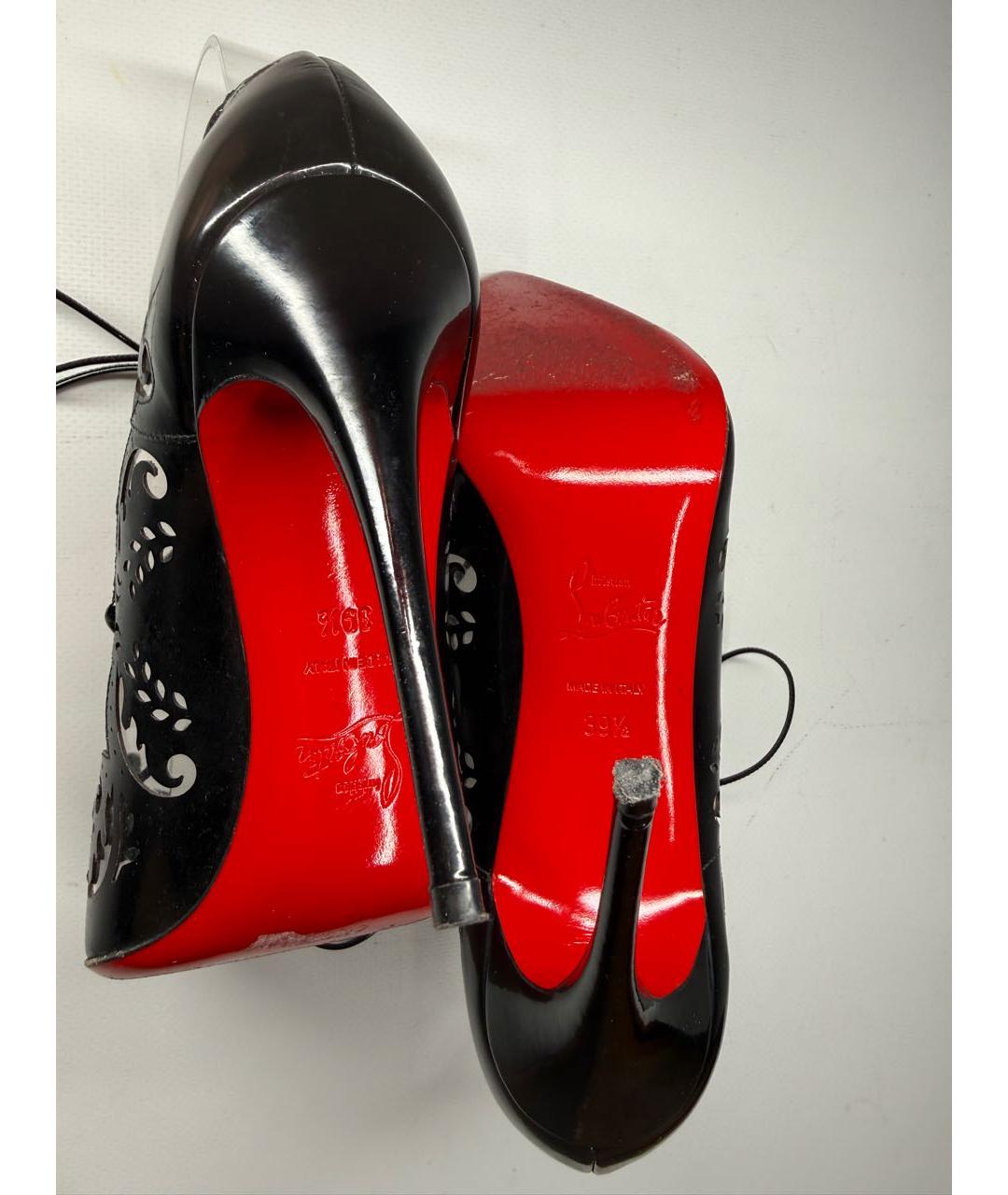 CHRISTIAN LOUBOUTIN Черные кожаные туфли, фото 3